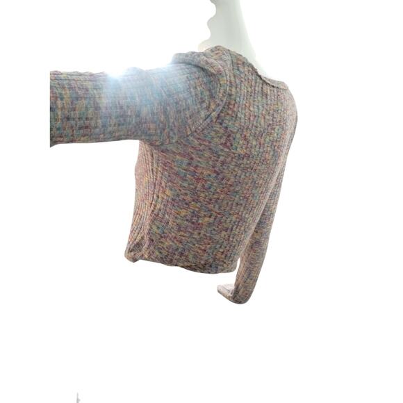 Urban Outfitters Women's Size L Ribbed Multi Color Grungecore Cropped Ashton Top - Picture 4 of 9